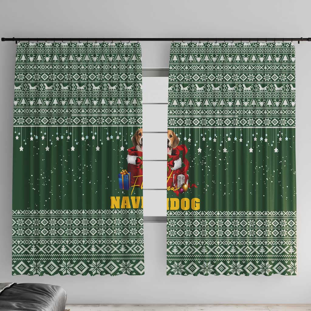 Funny Christmas Gift Beagle Christmas Window Curtain Xmas Holiday Patterns - Wonder Print Shop