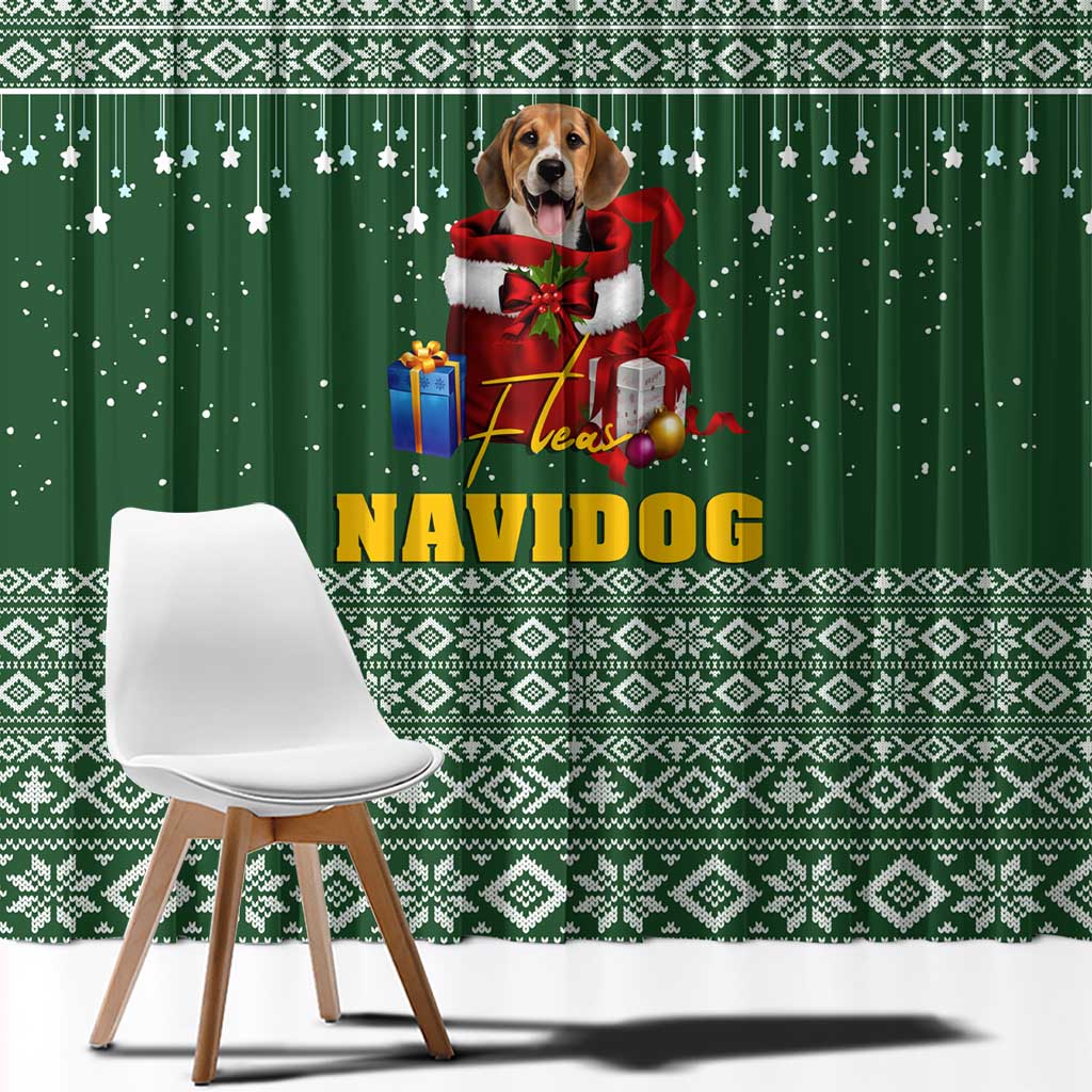 Funny Christmas Gift Beagle Christmas Window Curtain Xmas Holiday Patterns - Wonder Print Shop