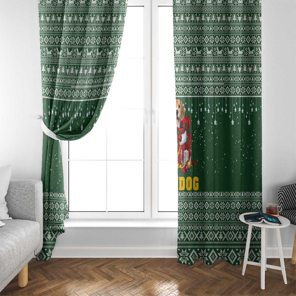 Funny Christmas Gift Beagle Christmas Window Curtain Xmas Holiday Patterns - Wonder Print Shop
