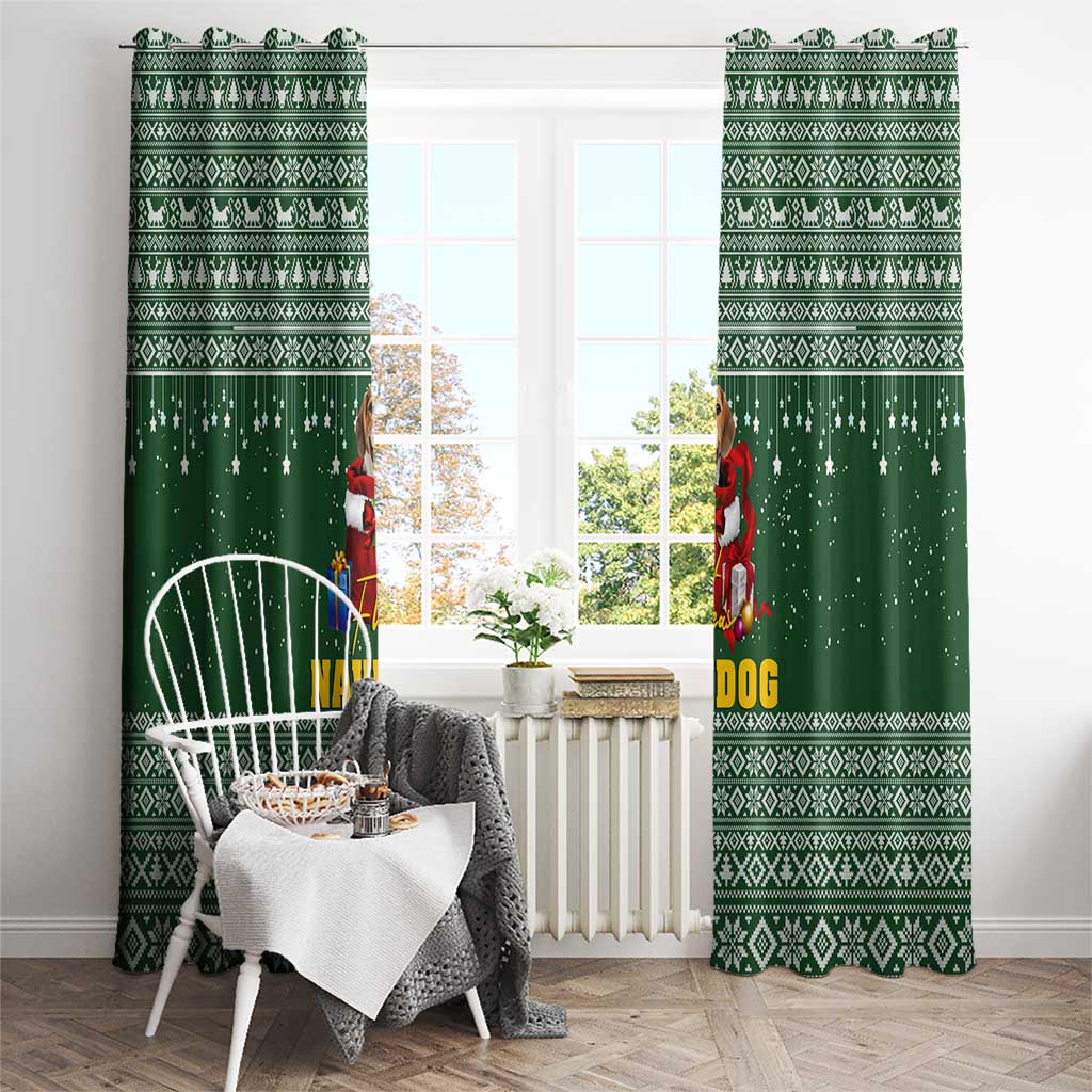 Funny Christmas Gift Beagle Christmas Window Curtain Xmas Holiday Patterns - Wonder Print Shop