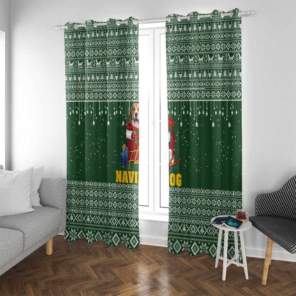 Funny Christmas Gift Beagle Christmas Window Curtain Xmas Holiday Patterns - Wonder Print Shop
