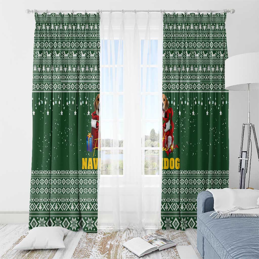 Funny Christmas Gift Beagle Christmas Window Curtain Xmas Holiday Patterns - Wonder Print Shop