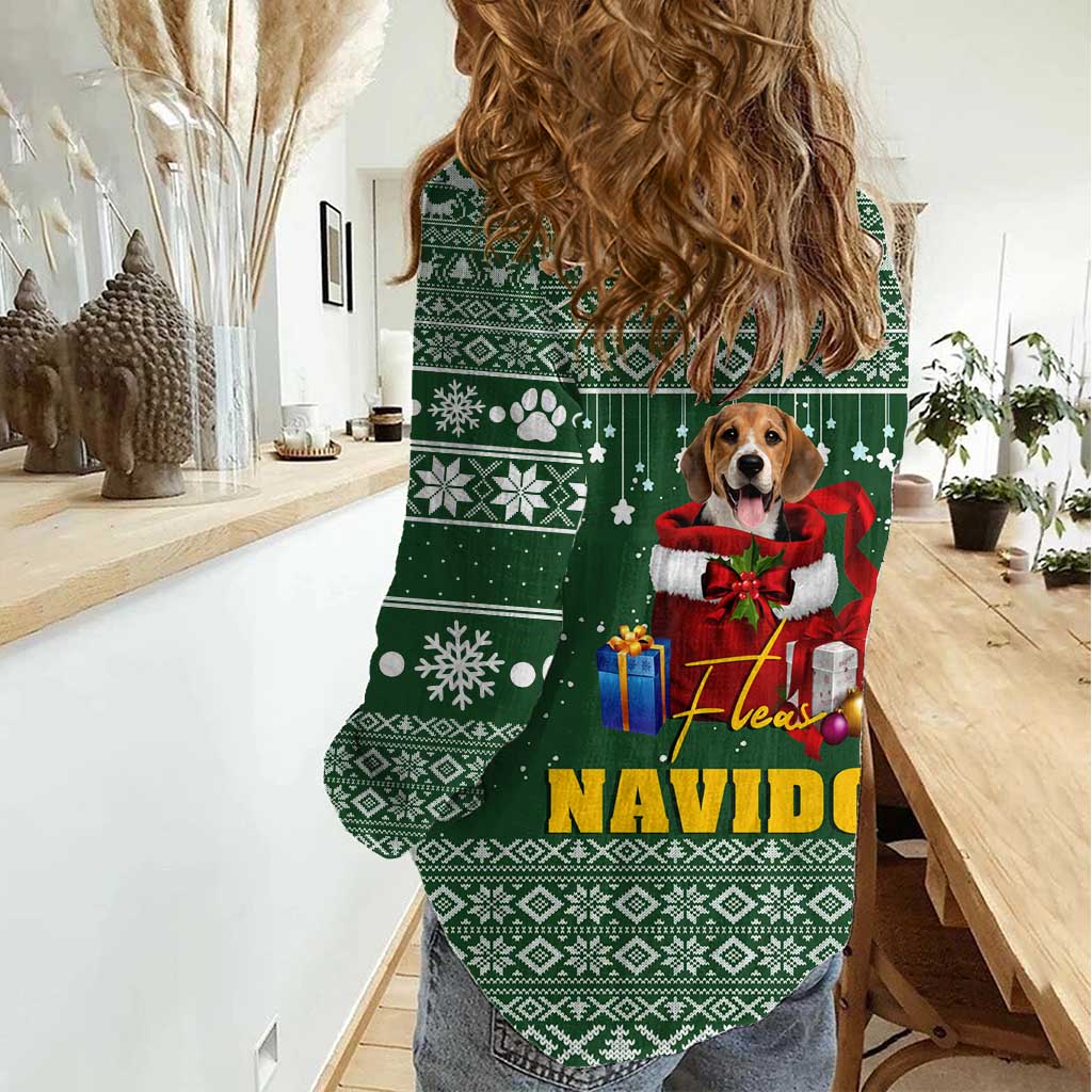 Funny Christmas Gift Beagle Christmas Women Casual Shirt Xmas Holiday Patterns - Wonder Print Shop