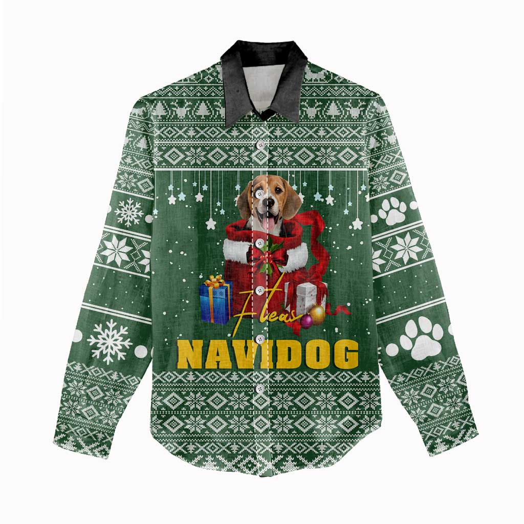 Funny Christmas Gift Beagle Christmas Women Casual Shirt Xmas Holiday Patterns - Wonder Print Shop