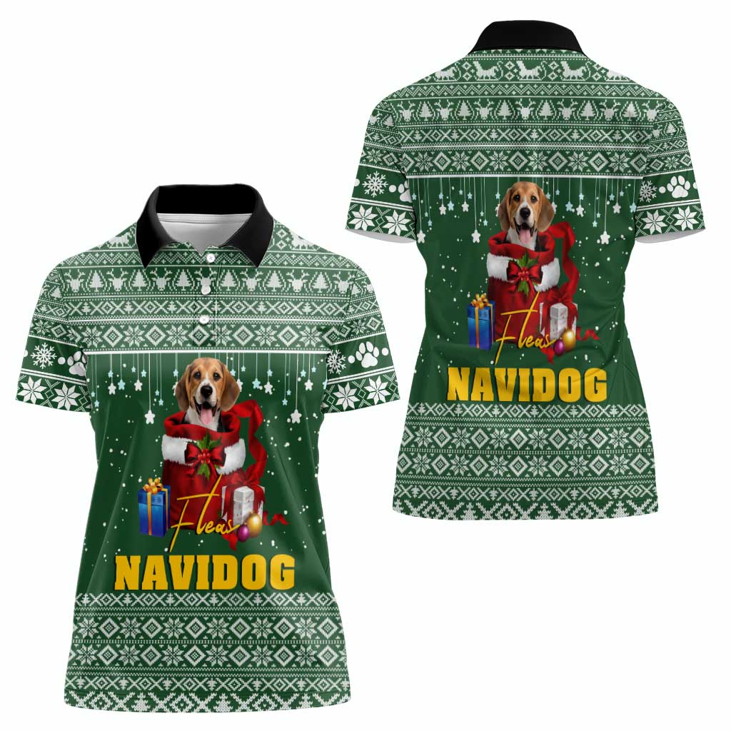 Funny Christmas Gift Beagle Christmas Women Polo Shirt Xmas Holiday Patterns - Wonder Print Shop