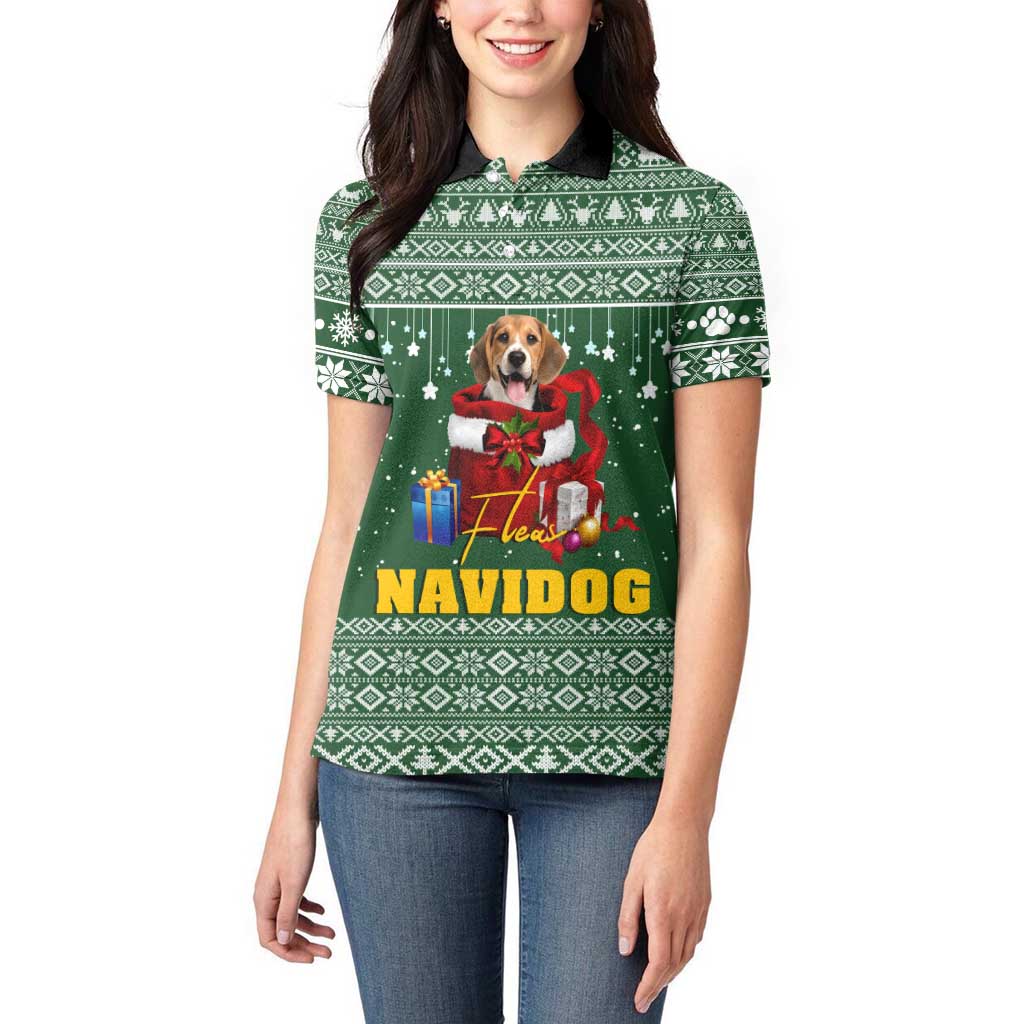 Funny Christmas Gift Beagle Christmas Women Polo Shirt Xmas Holiday Patterns - Wonder Print Shop