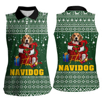 Funny Christmas Gift Beagle Christmas Women Sleeveless Polo Shirt Xmas Holiday Patterns - Wonder Print Shop