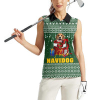 Funny Christmas Gift Beagle Christmas Women Sleeveless Polo Shirt Xmas Holiday Patterns - Wonder Print Shop