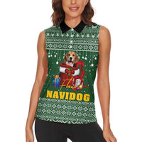 Funny Christmas Gift Beagle Christmas Women Sleeveless Polo Shirt Xmas Holiday Patterns - Wonder Print Shop