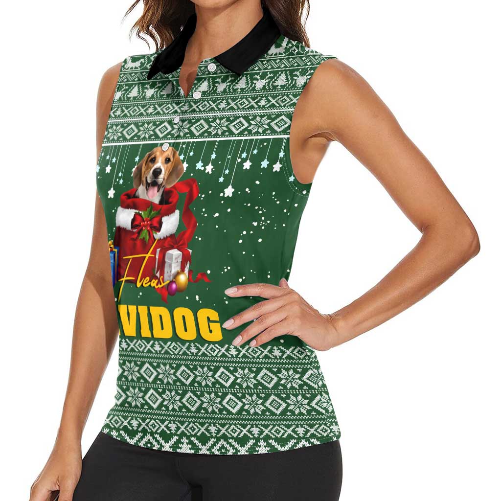 Funny Christmas Gift Beagle Christmas Women Sleeveless Polo Shirt Xmas Holiday Patterns - Wonder Print Shop
