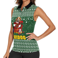 Funny Christmas Gift Beagle Christmas Women Sleeveless Polo Shirt Xmas Holiday Patterns - Wonder Print Shop