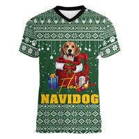 Funny Christmas Gift Beagle Christmas Women V-Neck T-Shirt Xmas Holiday Patterns - Wonder Print Shop