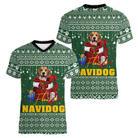 Funny Christmas Gift Beagle Christmas Women V-Neck T-Shirt Xmas Holiday Patterns - Wonder Print Shop