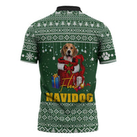 Funny Christmas Gift Beagle Christmas Zipper Polo Shirt Xmas Holiday Patterns - Wonder Print Shop