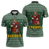 Funny Christmas Gift Beagle Christmas Zipper Polo Shirt Xmas Holiday Patterns - Wonder Print Shop