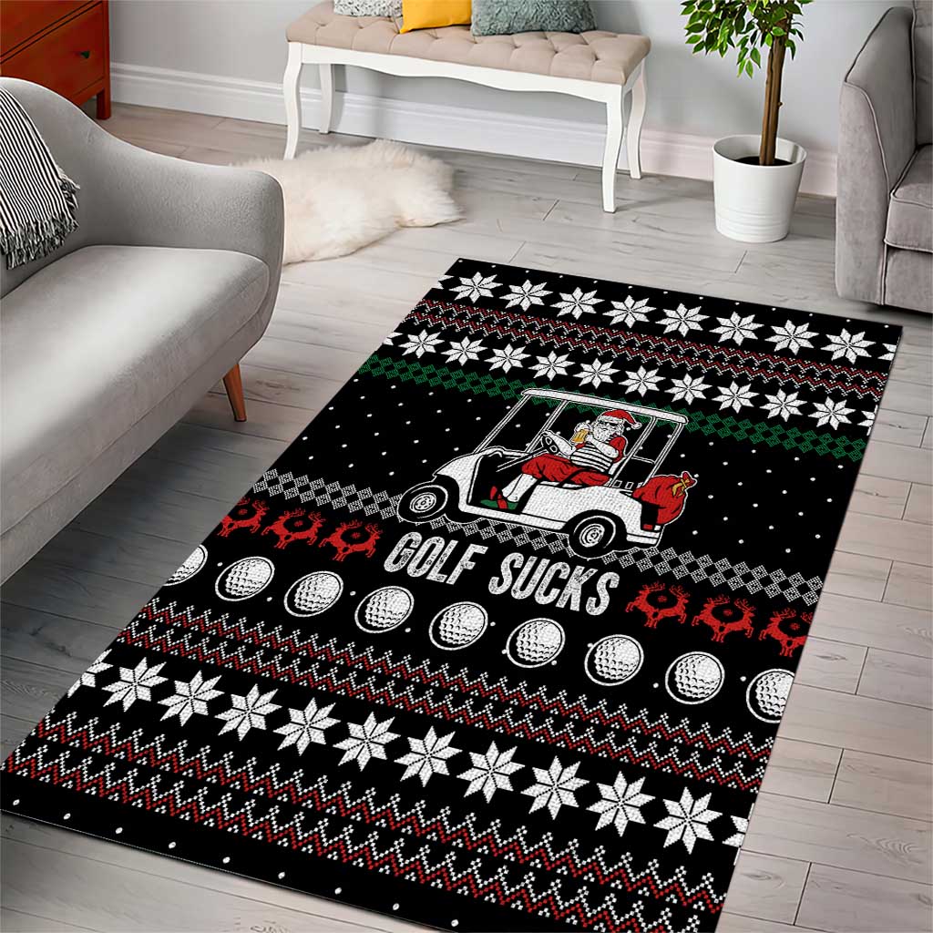 Golf Sucks Christmas Area Rug Xmas Holiday Patterns - Wonder Print Shop