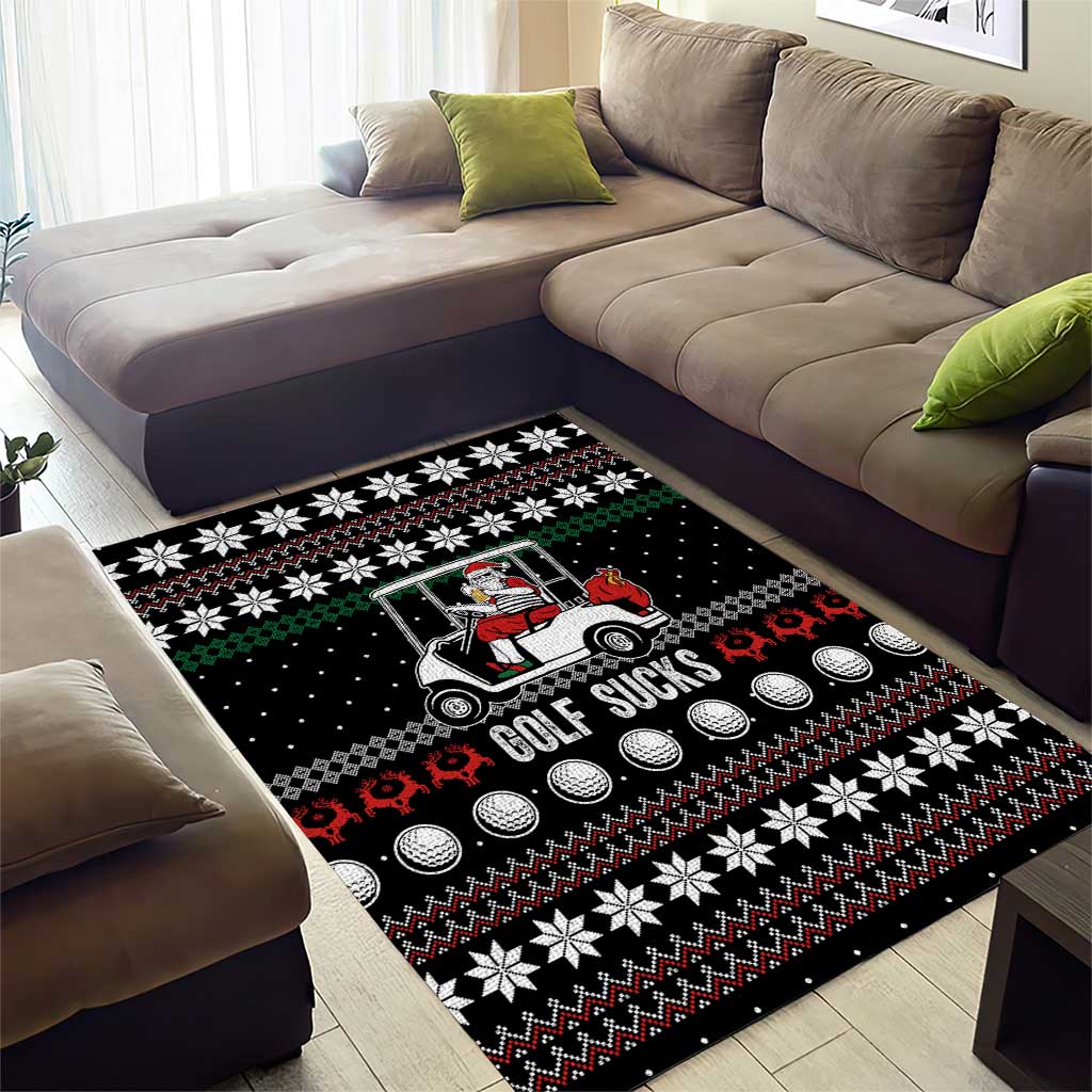 Golf Sucks Christmas Area Rug Xmas Holiday Patterns - Wonder Print Shop