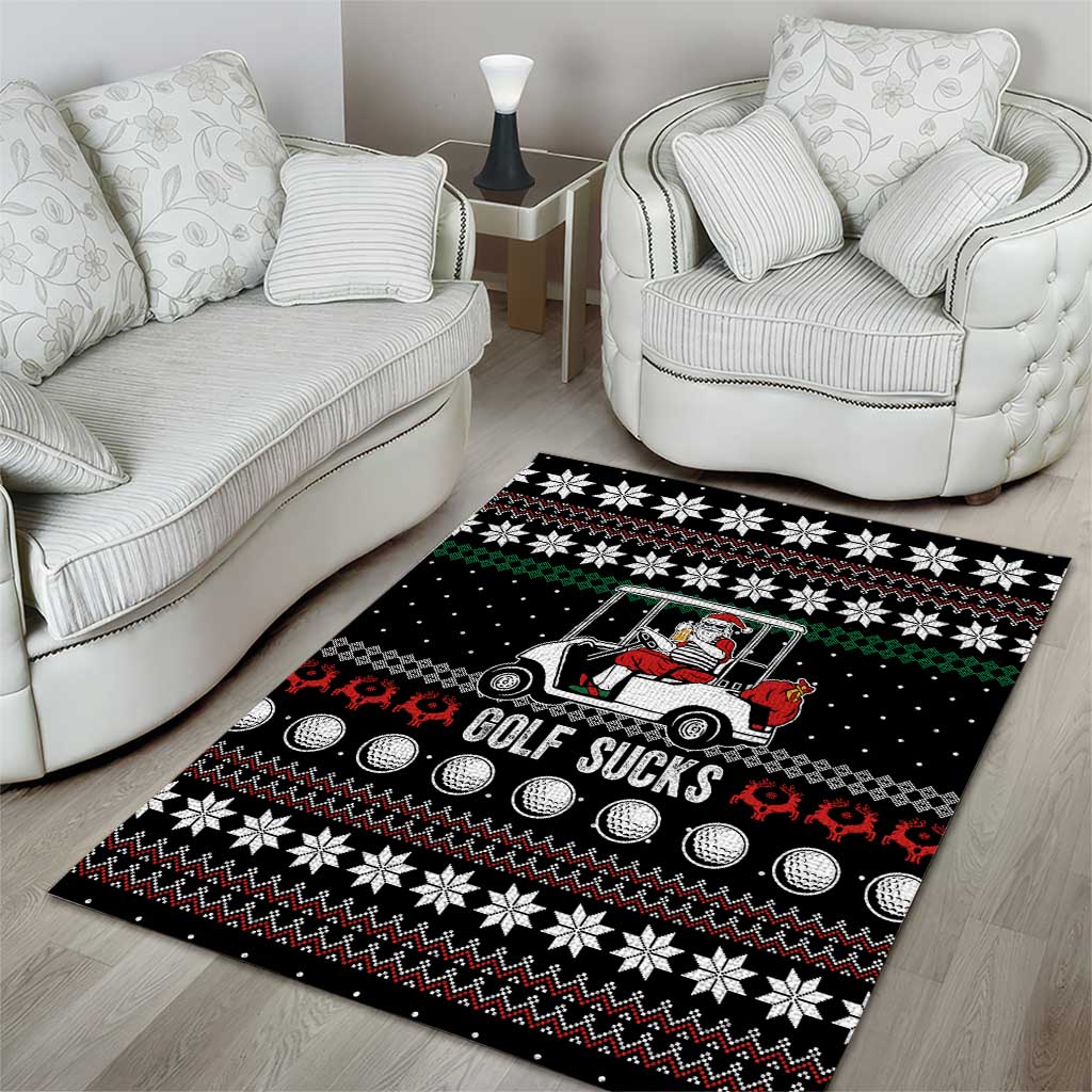Golf Sucks Christmas Area Rug Xmas Holiday Patterns - Wonder Print Shop