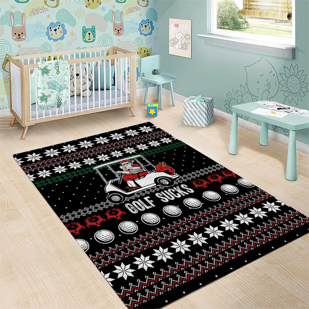 Golf Sucks Christmas Area Rug Xmas Holiday Patterns - Wonder Print Shop