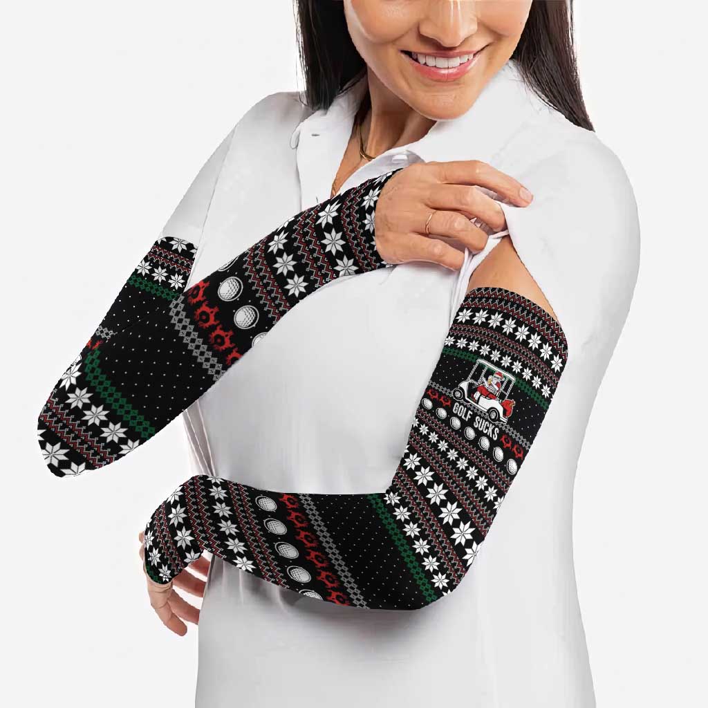 Golf Sucks Christmas Arm Sleeves Xmas Holiday Patterns - Wonder Print Shop