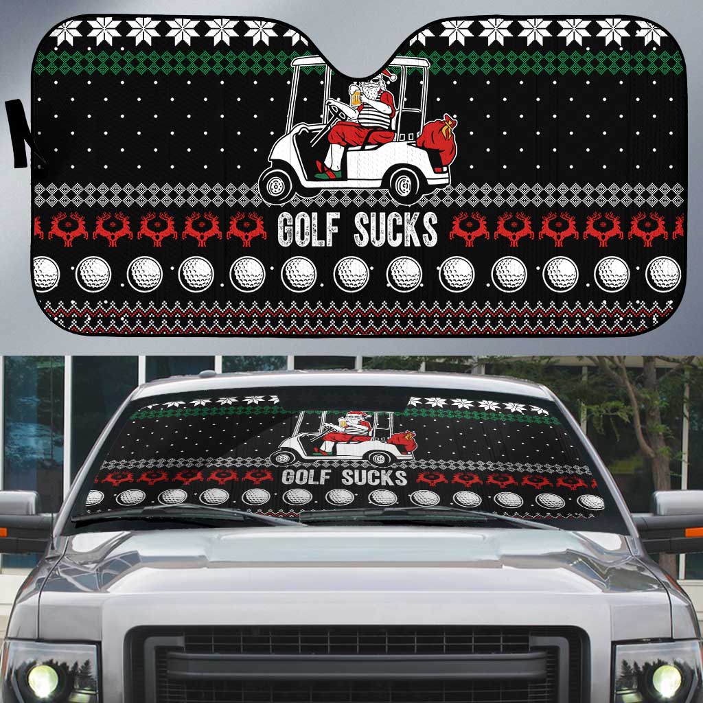 Golf Sucks Christmas Auto Sun Shade Xmas Holiday Patterns - Wonder Print Shop