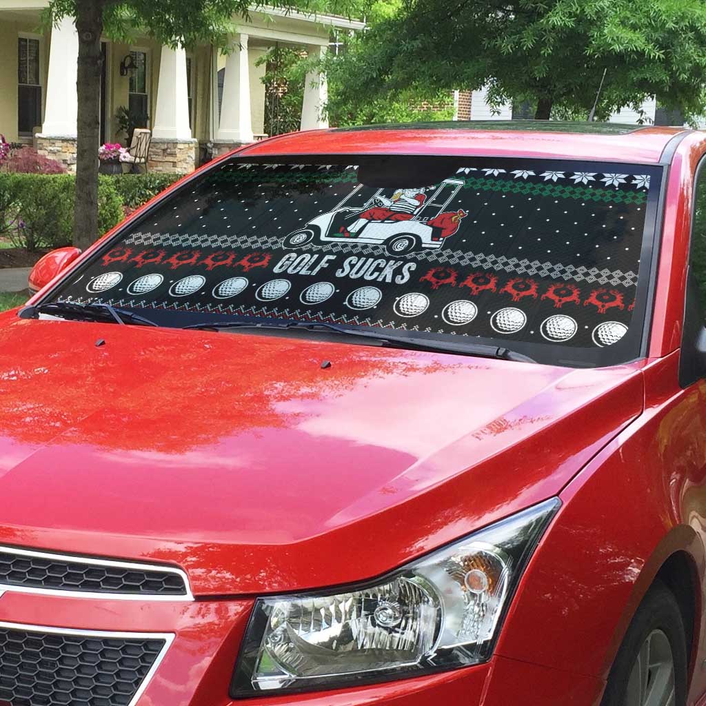 Golf Sucks Christmas Auto Sun Shade Xmas Holiday Patterns - Wonder Print Shop
