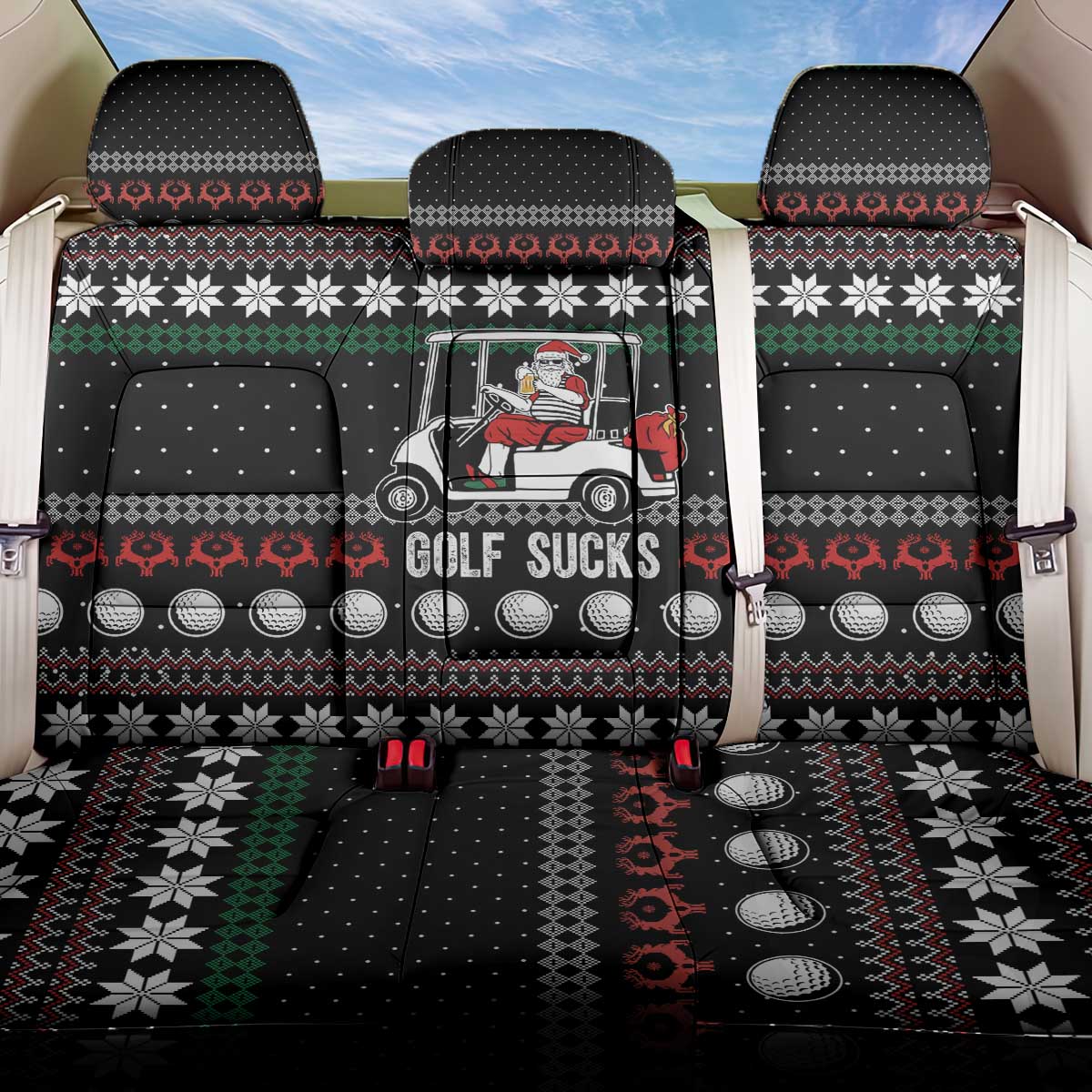 Golf Sucks Christmas Back Car Seat Cover Xmas Holiday Patterns - Wonder Print Shop