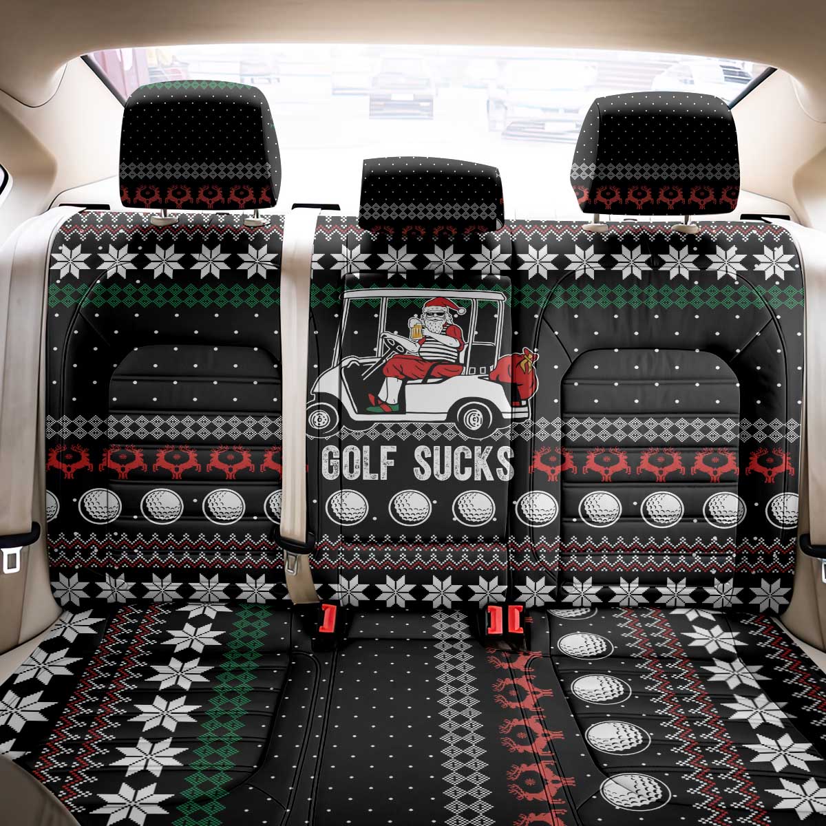 Golf Sucks Christmas Back Car Seat Cover Xmas Holiday Patterns - Wonder Print Shop