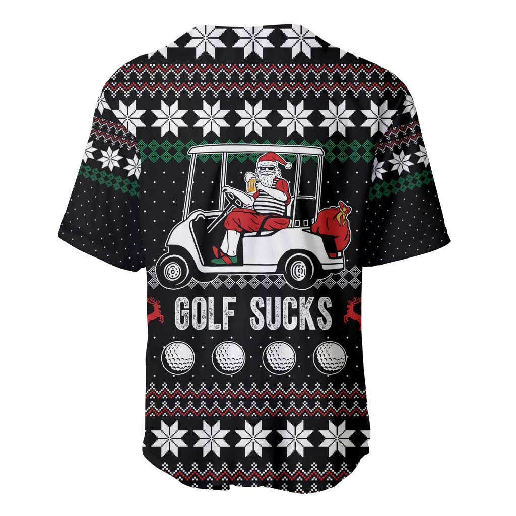 Golf Sucks Christmas Baseball Jersey Xmas Holiday Patterns - Wonder Print Shop