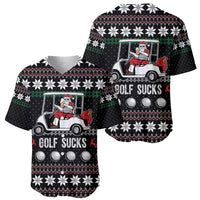 Golf Sucks Christmas Baseball Jersey Xmas Holiday Patterns - Wonder Print Shop