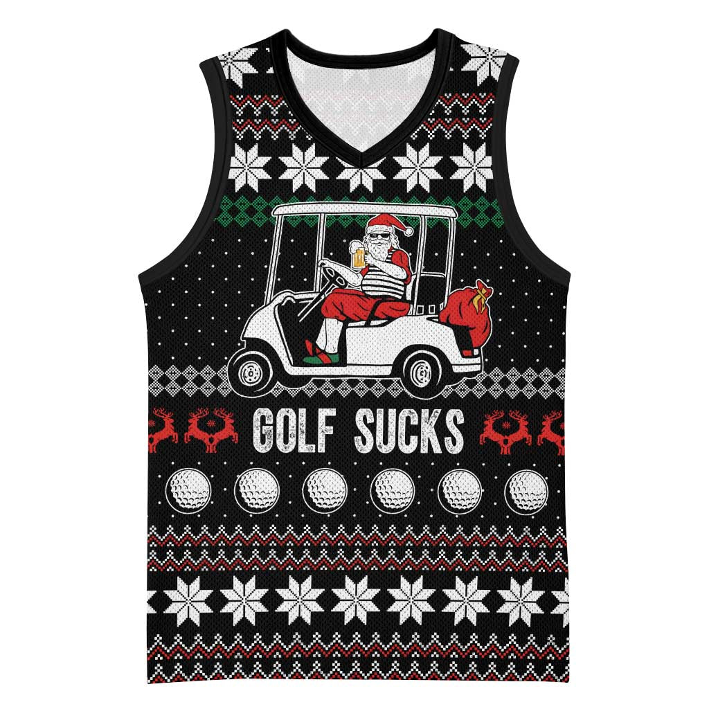 Golf Sucks Christmas Basketball Jersey Xmas Holiday Patterns - Wonder Print Shop