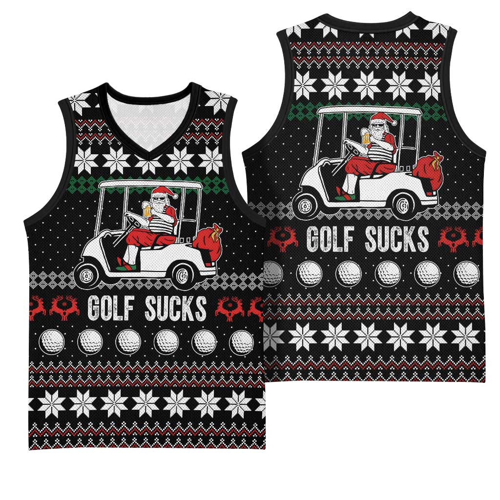 Golf Sucks Christmas Basketball Jersey Xmas Holiday Patterns - Wonder Print Shop