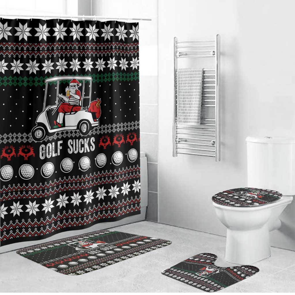 Golf Sucks Christmas Bathroom Set Xmas Holiday Patterns - Wonder Print Shop