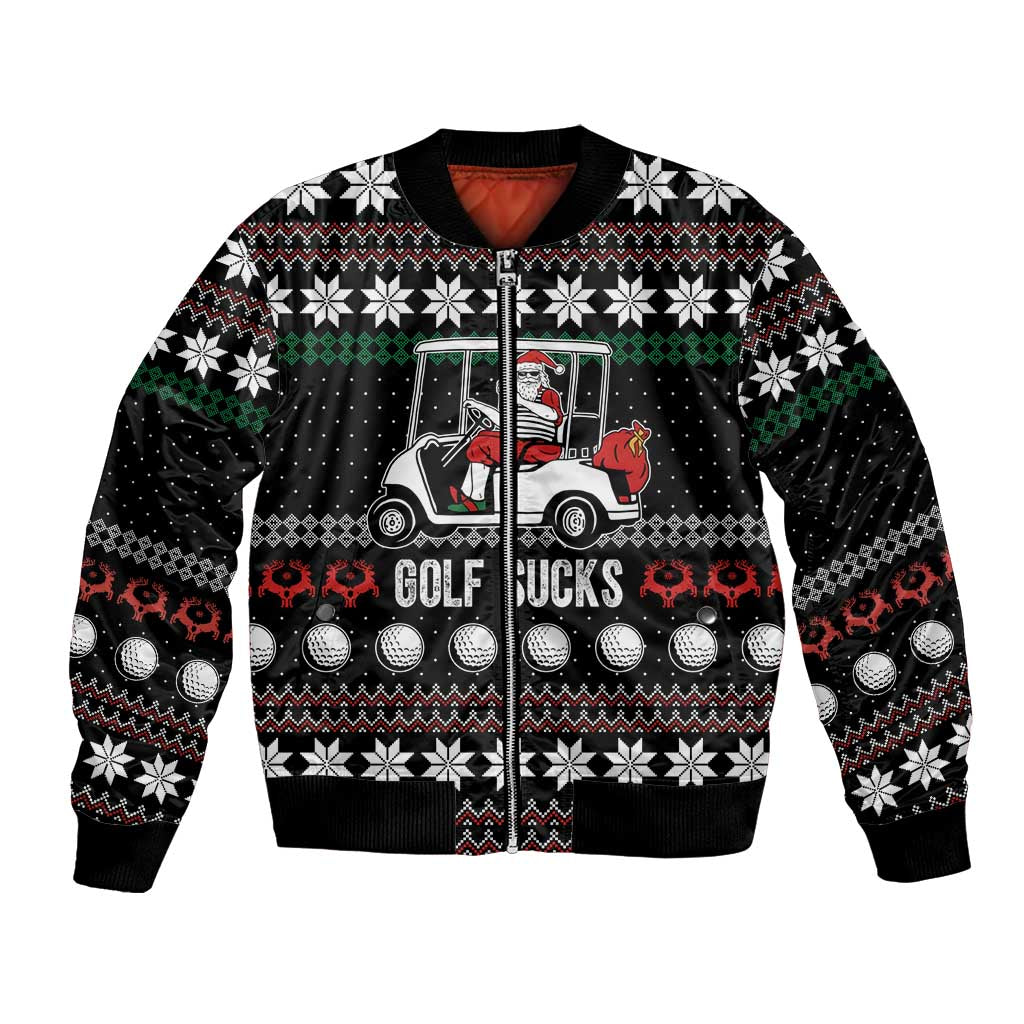 Golf Sucks Christmas Bomber Jacket Xmas Holiday Patterns - Wonder Print Shop