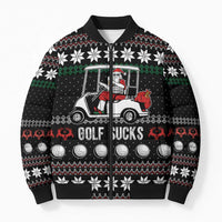 Golf Sucks Christmas Bomber Puffer Jacket Xmas Holiday Patterns - Wonder Print Shop