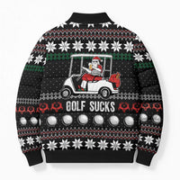 Golf Sucks Christmas Bomber Puffer Jacket Xmas Holiday Patterns - Wonder Print Shop