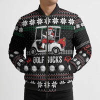 Golf Sucks Christmas Bomber Puffer Jacket Xmas Holiday Patterns - Wonder Print Shop