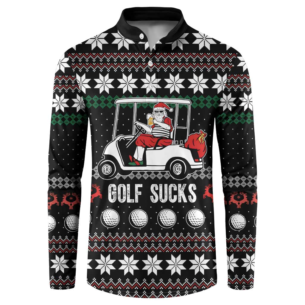Golf Sucks Christmas Button Sweatshirt Xmas Holiday Patterns - Wonder Print Shop
