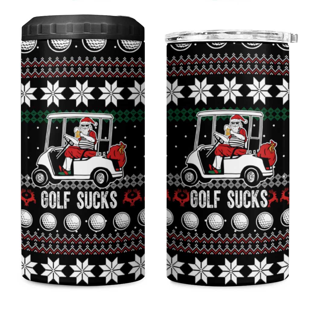Golf Sucks Christmas 4 in 1 Can Cooler Tumbler Xmas Holiday Patterns - Wonder Print Shop
