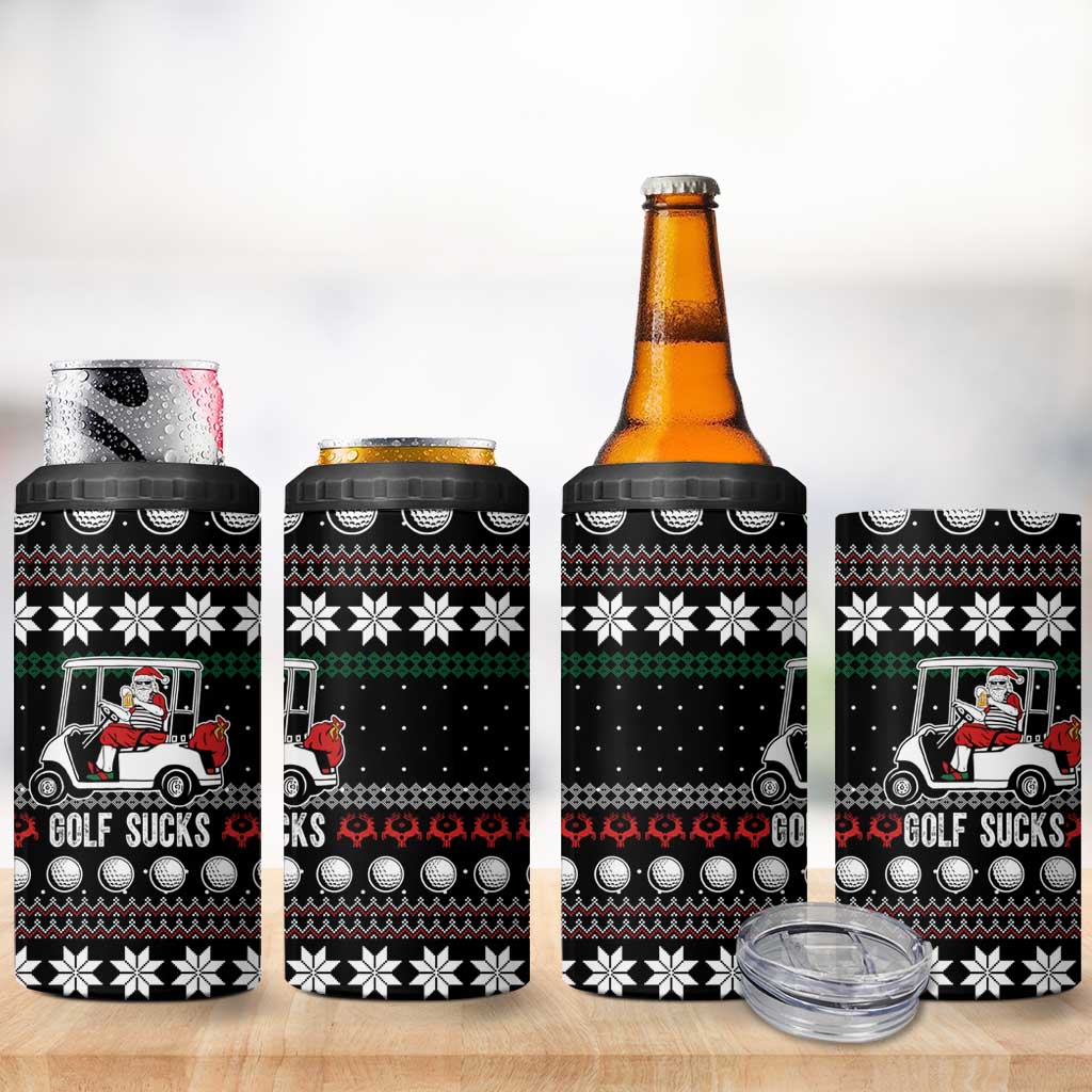 Golf Sucks Christmas 4 in 1 Can Cooler Tumbler Xmas Holiday Patterns - Wonder Print Shop