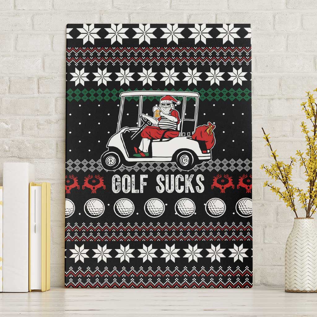 Golf Sucks Christmas Canvas Wall Art Xmas Holiday Patterns - Wonder Print Shop