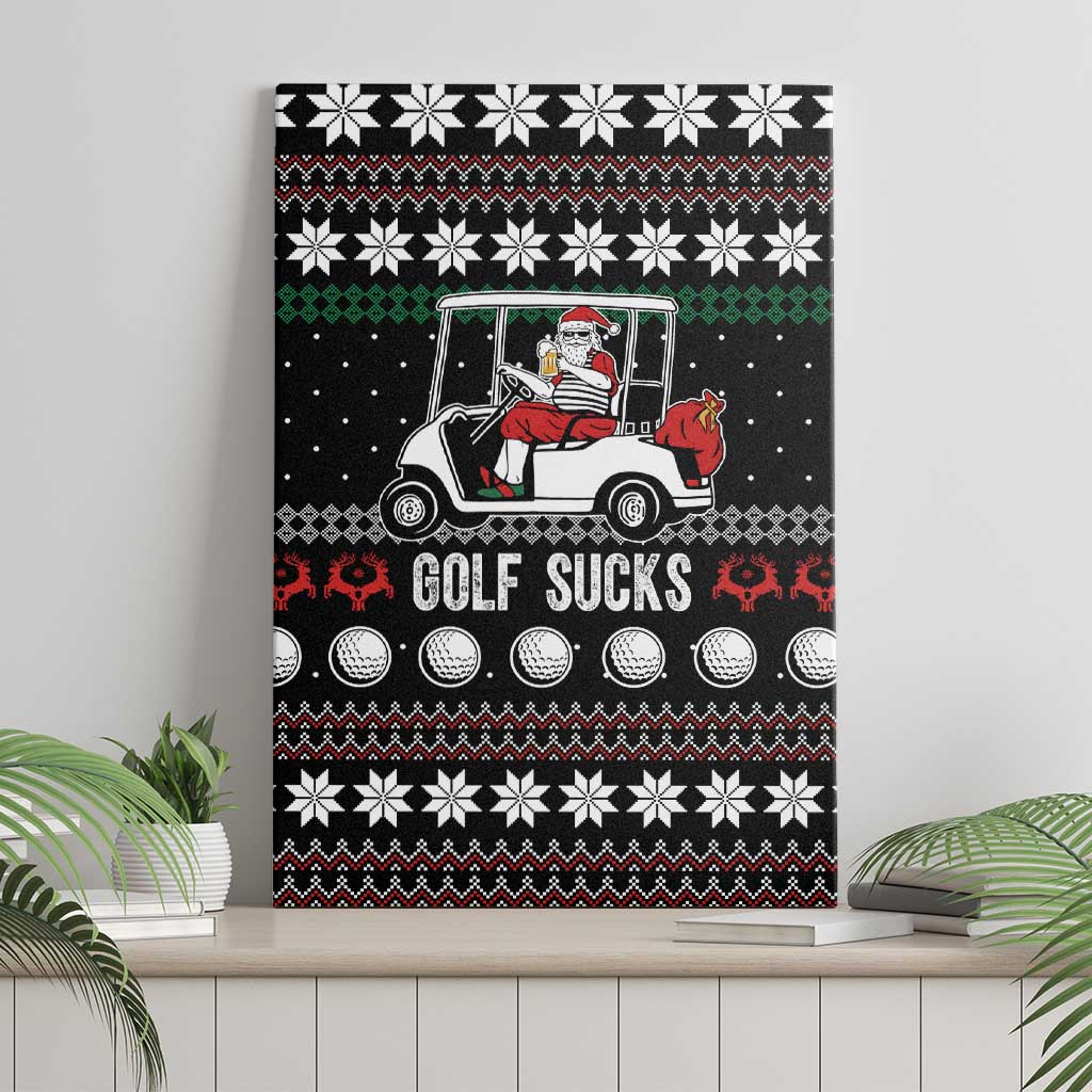 Golf Sucks Christmas Canvas Wall Art Xmas Holiday Patterns - Wonder Print Shop