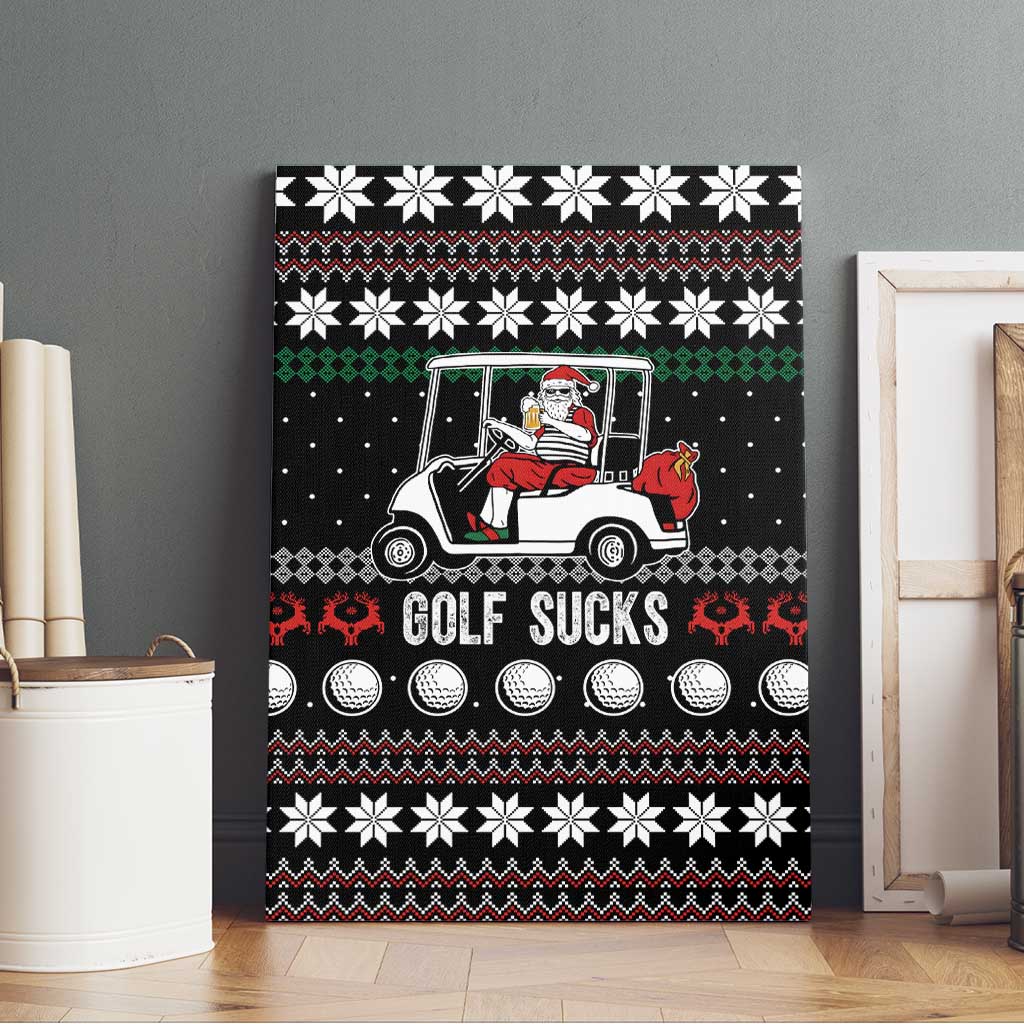 Golf Sucks Christmas Canvas Wall Art Xmas Holiday Patterns - Wonder Print Shop