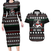 Golf Sucks Christmas Couples Matching Long Sleeve Bodycon Dress and Hawaiian Shirt Xmas Holiday Patterns - Wonder Print Shop