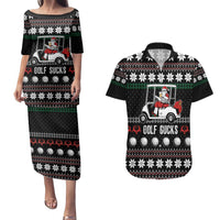 Golf Sucks Christmas Couples Matching Puletasi and Hawaiian Shirt Xmas Holiday Patterns - Wonder Print Shop