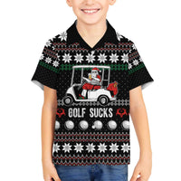 Golf Sucks Christmas Family Matching Off The Shoulder Long Sleeve Dress and Hawaiian Shirt Xmas Holiday Patterns - Wonder Print Shop