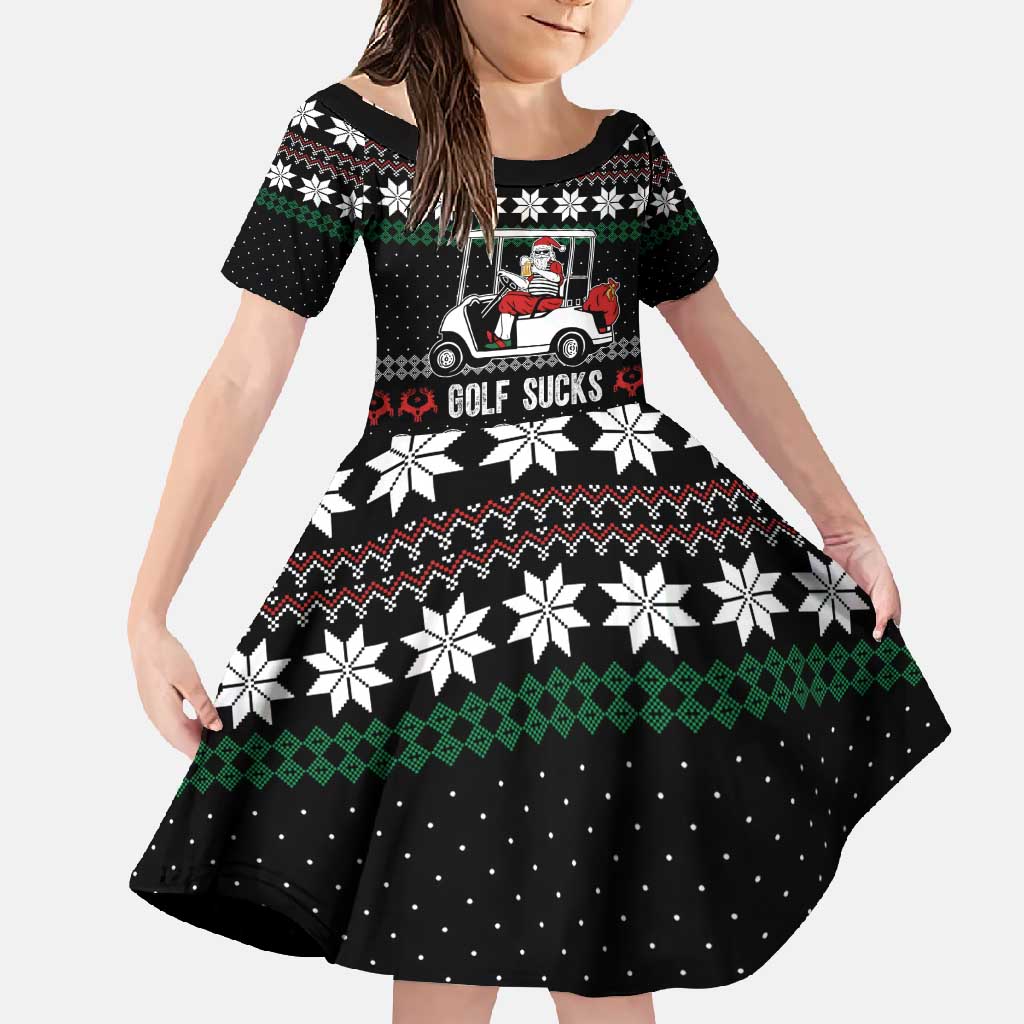 Golf Sucks Christmas Family Matching Off Shoulder Maxi Dress and Hawaiian Shirt Xmas Holiday Patterns - Wonder Print Shop