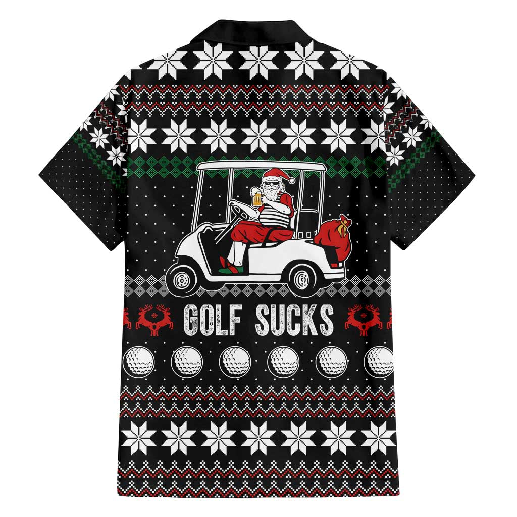 Golf Sucks Christmas Family Matching Off Shoulder Short Dress and Hawaiian Shirt Xmas Holiday Patterns - Wonder Print Shop