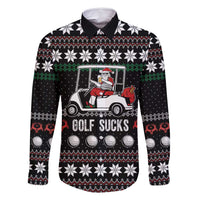 Golf Sucks Christmas Family Matching Off Shoulder Short Dress and Hawaiian Shirt Xmas Holiday Patterns - Wonder Print Shop
