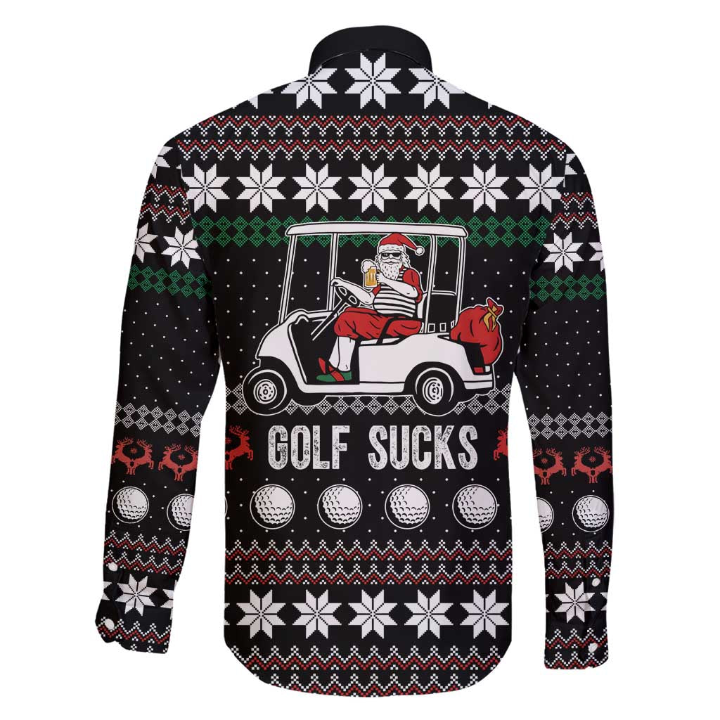 Golf Sucks Christmas Family Matching Off Shoulder Short Dress and Hawaiian Shirt Xmas Holiday Patterns - Wonder Print Shop